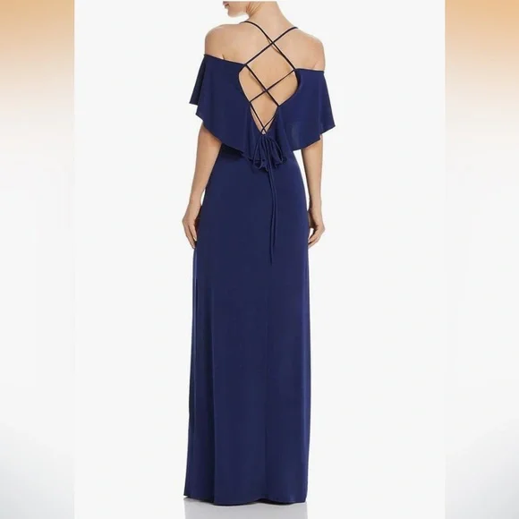 long blue dress with pink flowers Vera Satin Floral Maxi Dress in Blue Multi main image 0